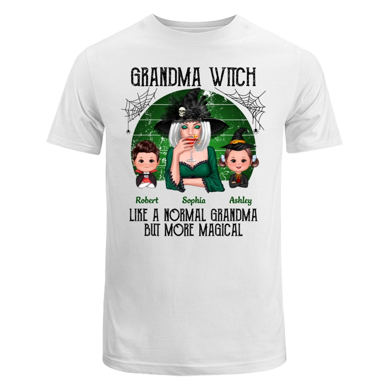 Grandma Grandkids Halloween Green Retro Personalized Shirt