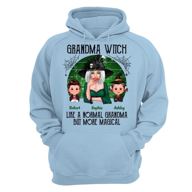 Grandma Grandkids Halloween Green Retro Personalized Shirt