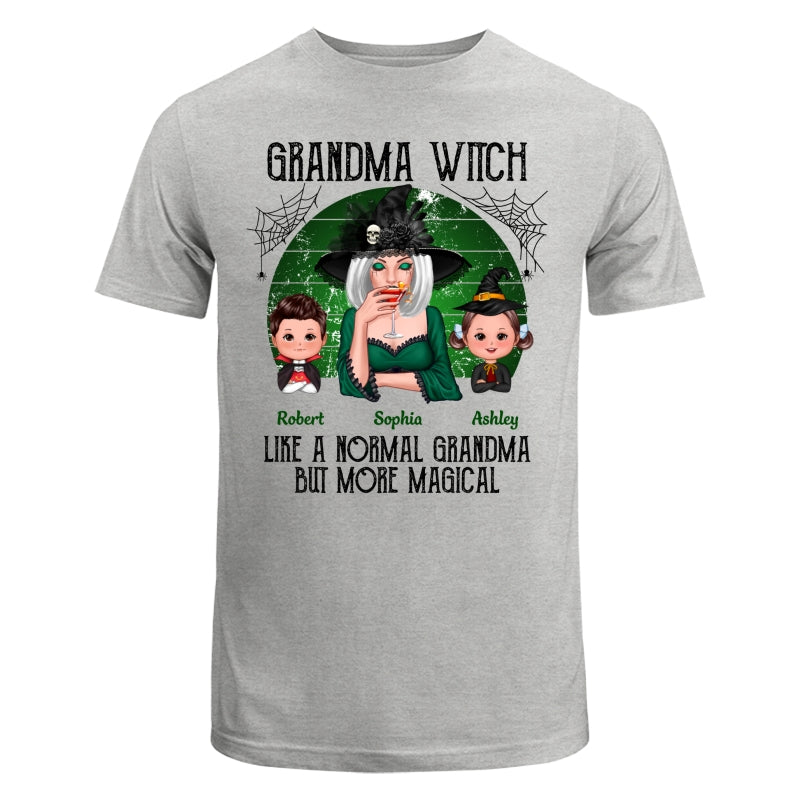 Grandma Grandkids Halloween Green Retro Personalized Shirt