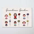 Grandma Grandkids Crossed Legs Sitting Vintage Birth Flower Personalized Poster